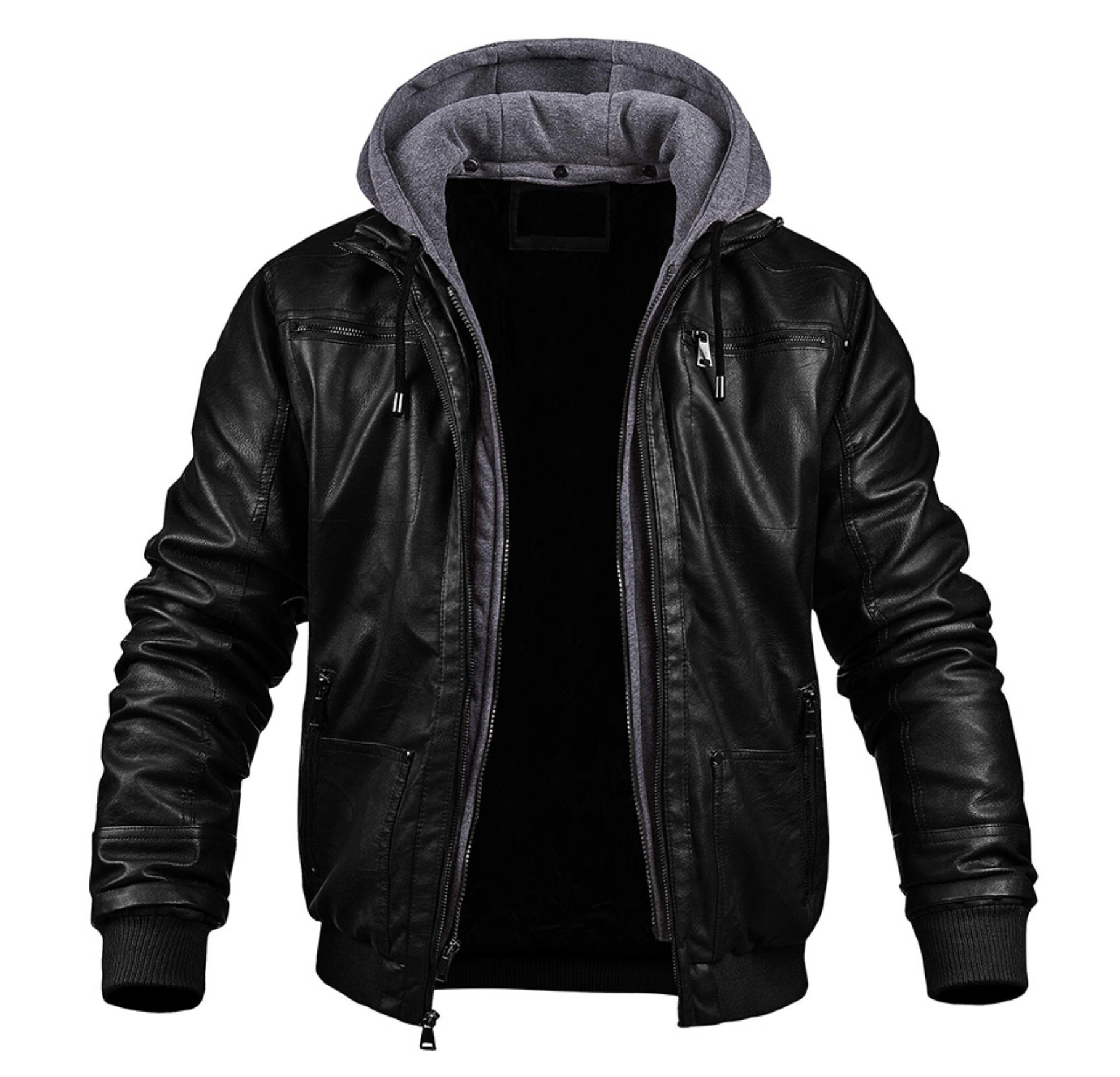 Ben | Veste En Cuir D'hiver Élégante Avec Capuche