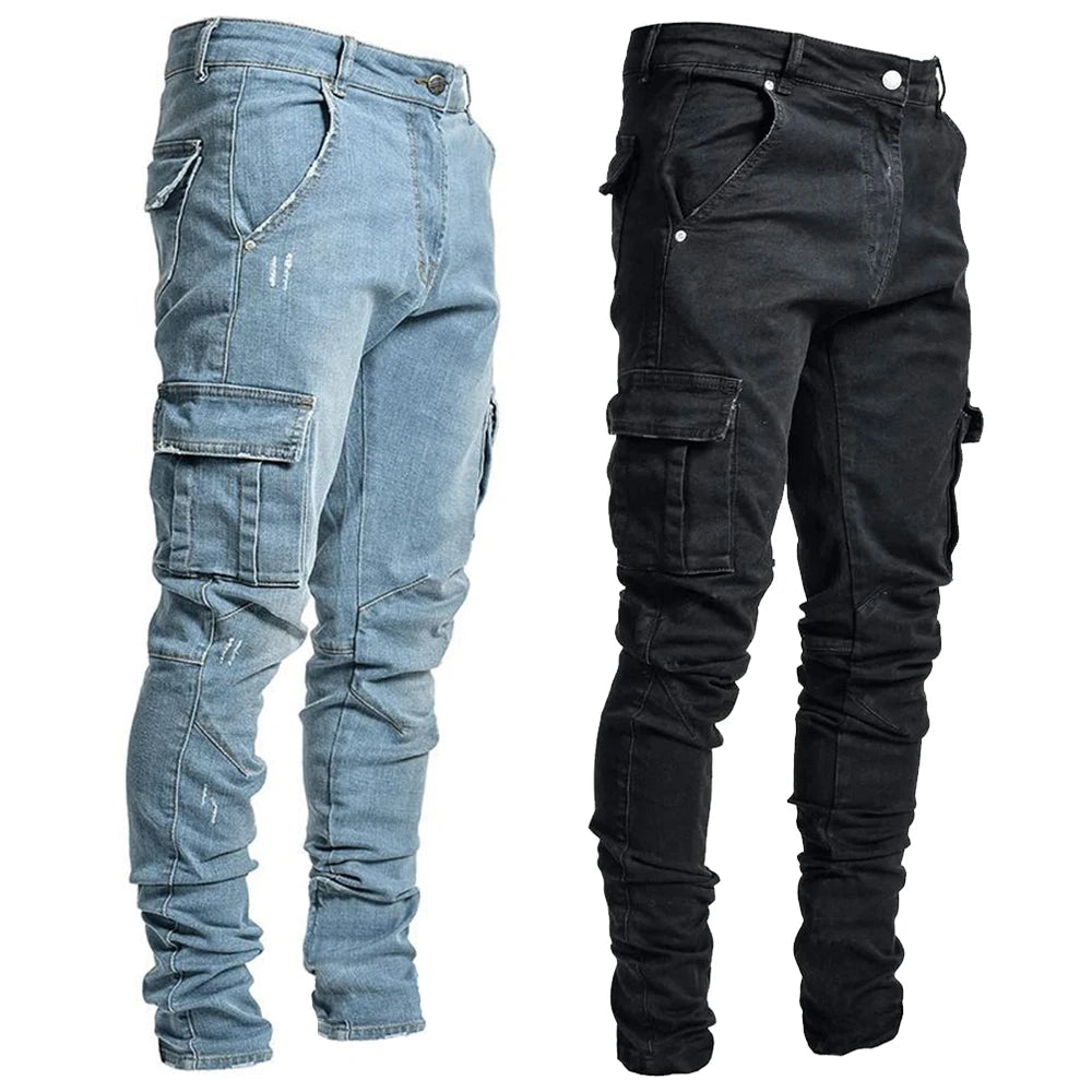 Vallier | Jeans Élastiques avec Plusieurs Poches