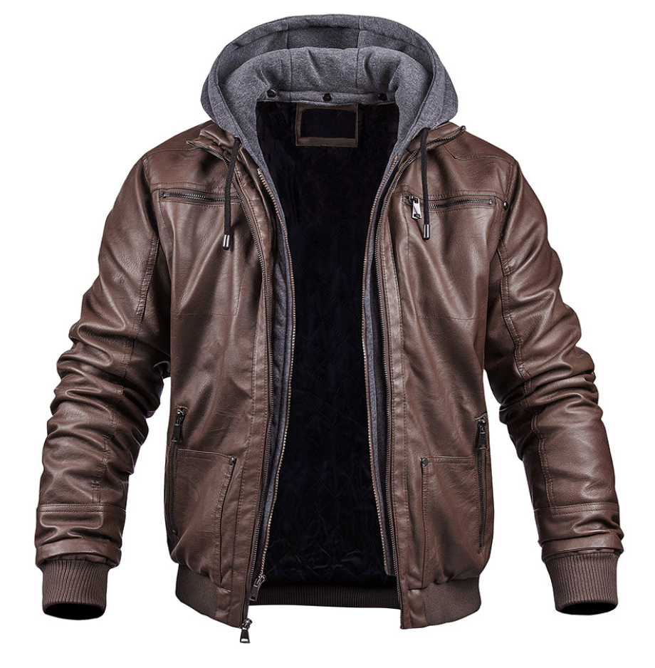 Ben | Veste En Cuir D'hiver Élégante Avec Capuche