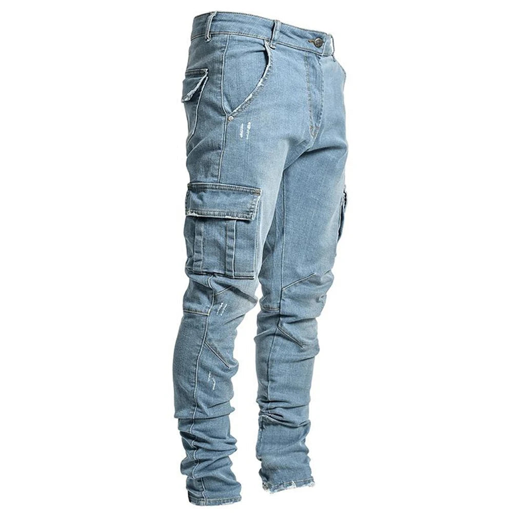 Vallier | Jeans Élastiques avec Plusieurs Poches