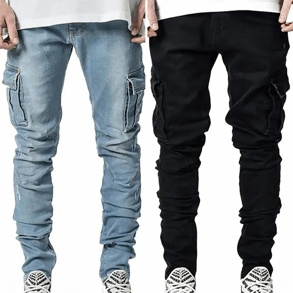 Vallier | Jeans Élastiques avec Plusieurs Poches