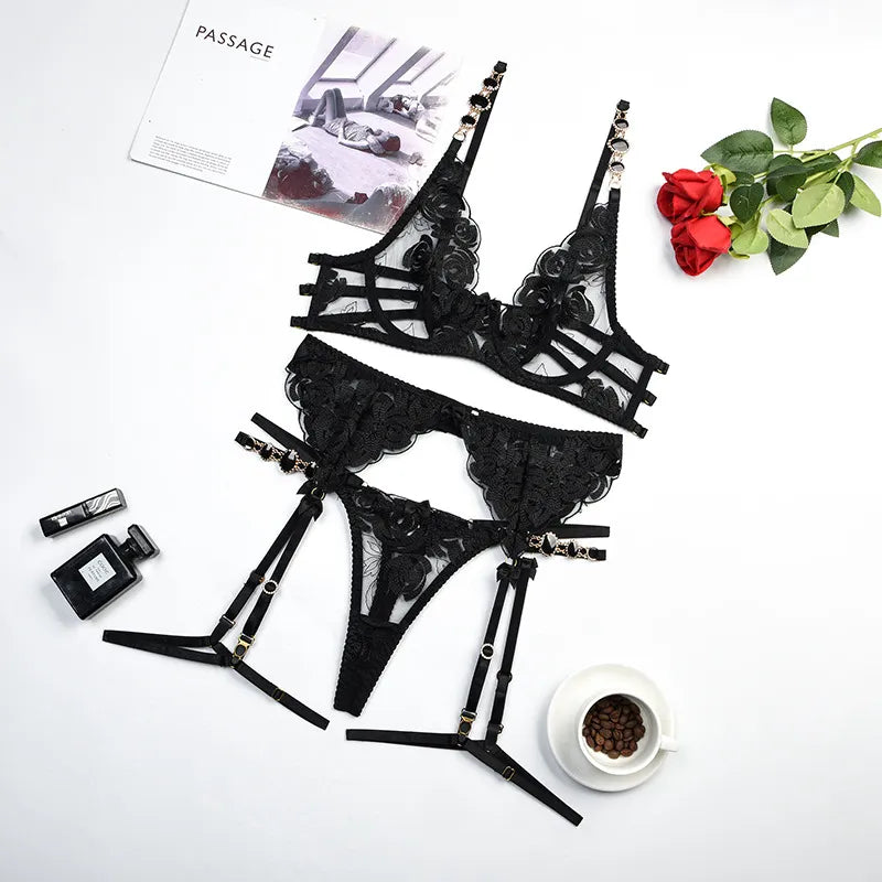 Vallier | Ensemble Lingerie Noir et Or